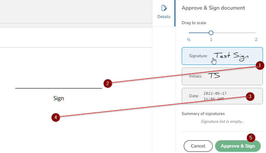 Fill the document with the sign and date