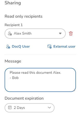 Sharing a document via email