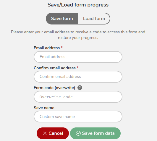  Save form progress